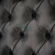 Load image into Gallery viewer, Winged Chesterfield Headboard Fabric Close Up | Heston & Co