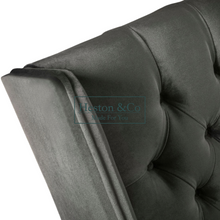 Load image into Gallery viewer, Winged Chesterfield Headboard Close Up | Heston &amp; Co
